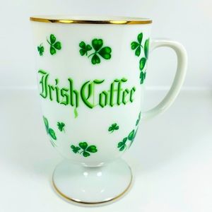 VTG Lefton Irish coffee mug shamrocks